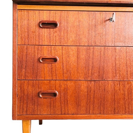 Image 1 of Vintage Egon Ostergaard deens design mid-century roltop secretaire kast bureau 1960's