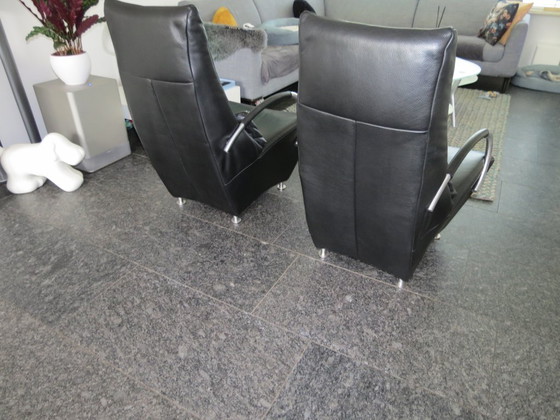 Image 1 of 2x sillones de cuero visión sentada de De Toekomst bajo el sello Goosens