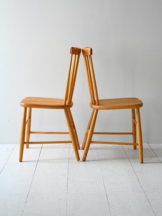 Image 1 of Paar skandinavische Pinstolar-Stühle aus der Mid-Century-Zeit