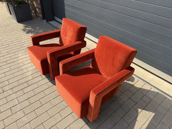 Cassina Utrecht Stuhl Terrakotta, G. Rietveld Neuwertiger Zustand! – Sessel, Textile (photo 4 of 15)