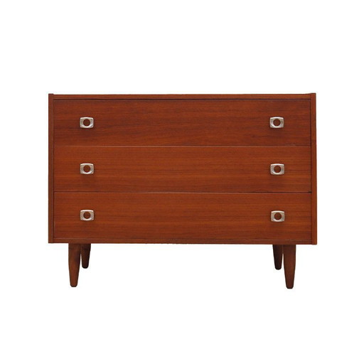 Teakhouten ladekast, Deens design, jaren 70, vervaardigd in Denemarken.