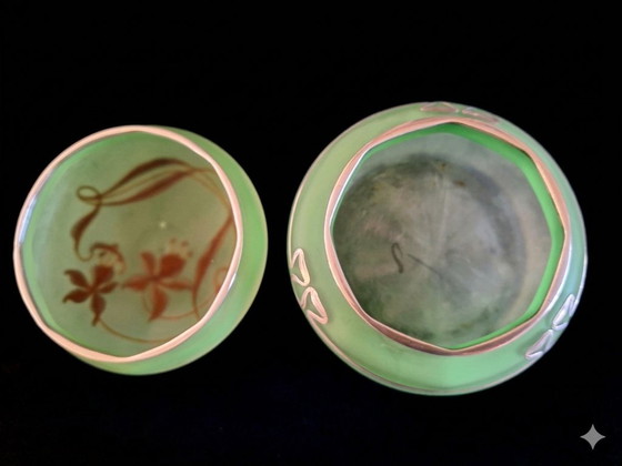 Image 1 of Alvin Sterling Overlay Satin Glass