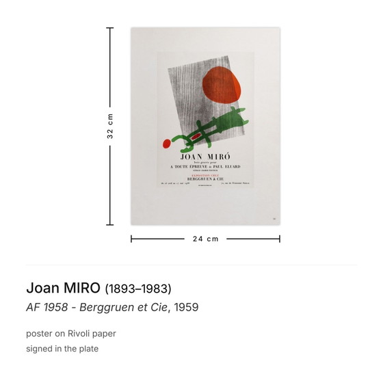 Image 1 of Joan MIRO AF 1958 - Póster Berggruen et Cie 1959