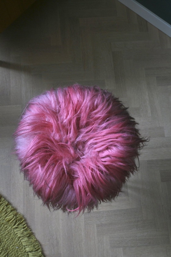 Image 1 of Sgabello vintage rosa a forcina/Flokati