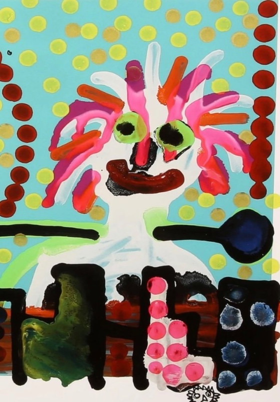 Image 1 of Paul Indrek Kostabi: "Estallido, 2016". Firmado a mano, nº 8/15. En Excelente Estado. Sólo una Edición de 15 Piezas.