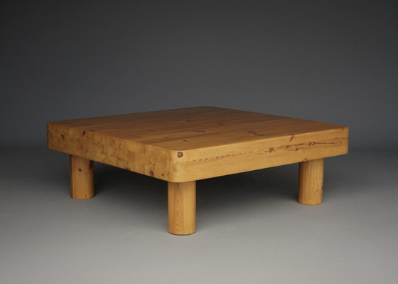 Image 1 of 1960s large Brutalist solid Pine Coffee Table