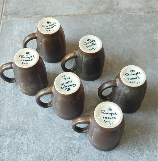 Grandes tasses grès Quimper France