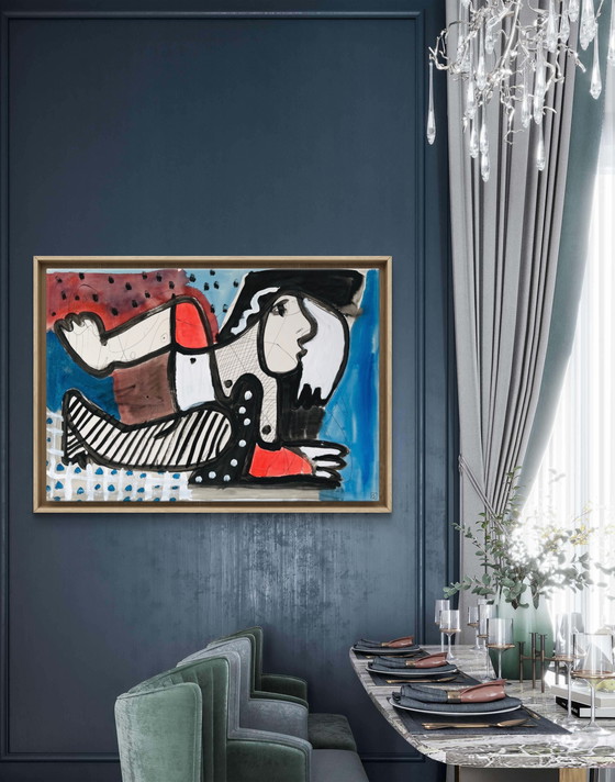 Image 1 of Nude in Chromatic Construction c.2000 - High-quality painting