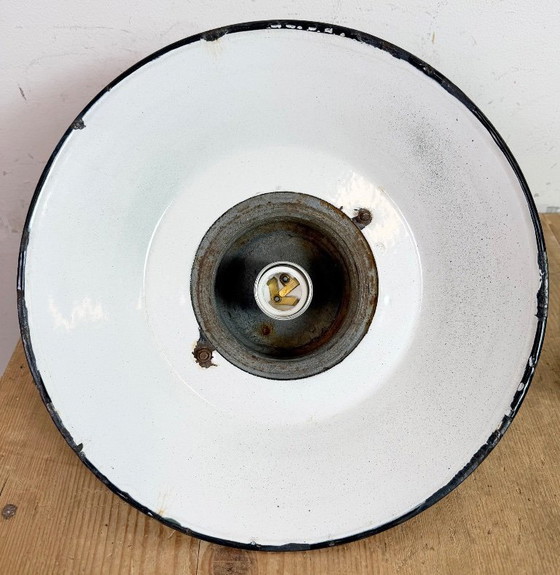 Image 1 of Green Enamel and Cast Iron Industrial Pendant Lamp, 1960s