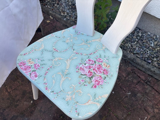 Shabby Shabby Chic Rose Chair, romantic unique piece, Vintage style, Dining chairs, Wood, White (photo 5 of 6)
