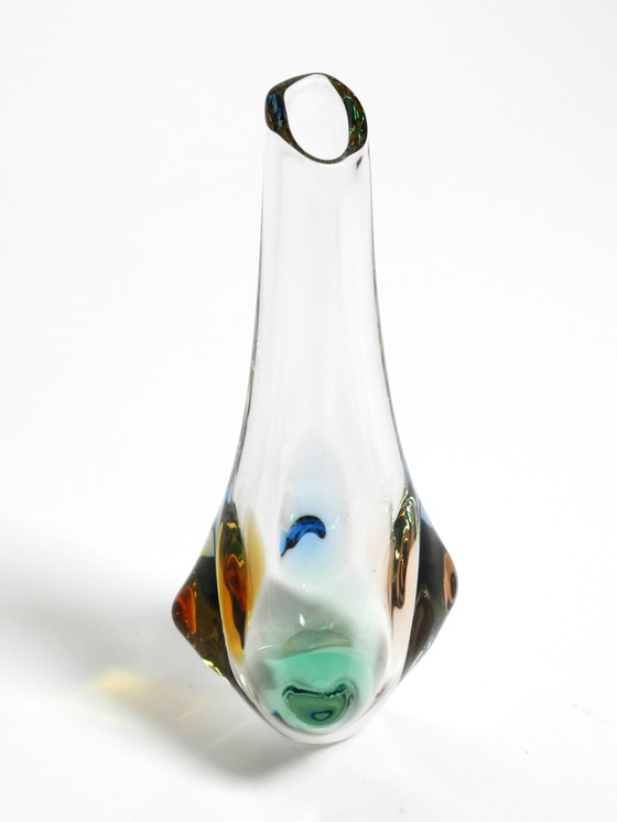 Image 1 of Two beautiful crystal glass vases from the 1960s by Miroslav Klinger for Bohemia Glass - Made in Czech