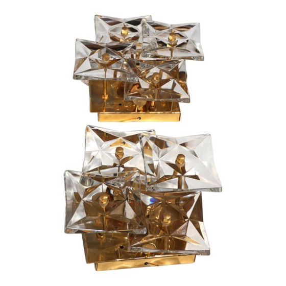 Image 1 of Set di 2 lampade da parete in cristallo Kinkeldey Hollywood Regency, 1970