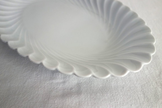 Image 1 of Set of 2 Haviland twisted white porcelain Limoges dishes