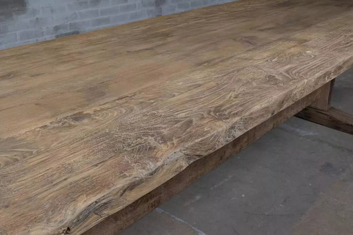 Antique Farmhouse Table in Solid Oak - HED