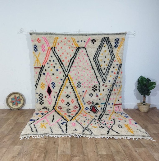 Authentischer handgewebter Berberteppich | 290 x 200 cm | Farbenfrohe marokkanische Kunst