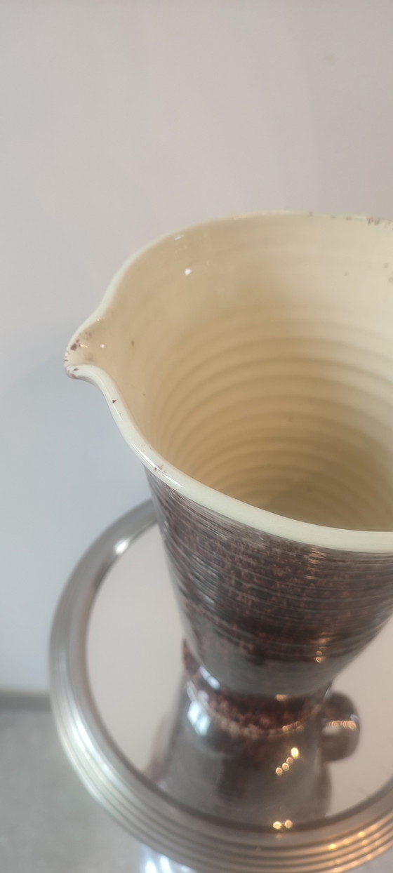 Large conical ceramic vase-pitcher from Accolay (photo 7 of 15)