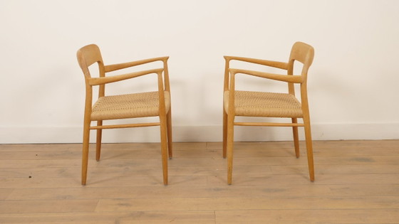 2 x Niels Otto Moller Esszimmerstühle | Modell 56 | Eiche | Restauriert – Niels Otto Møller, Wood, Vintage (photo 4 of 11)