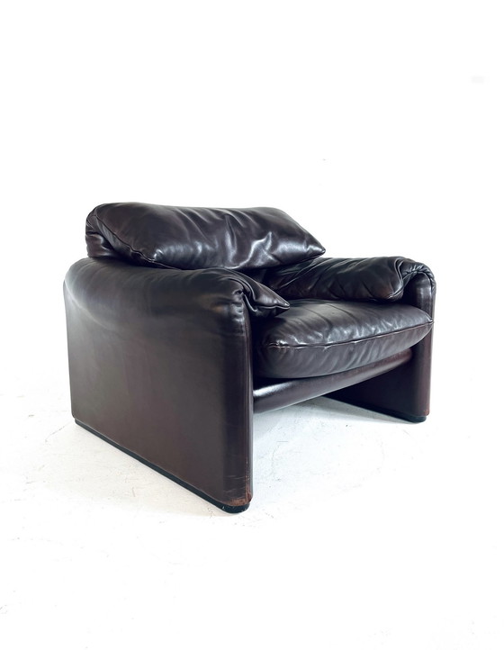 Image 1 of Vintage 'Maralunga' Sessel + Ottomane, Cassina '70
