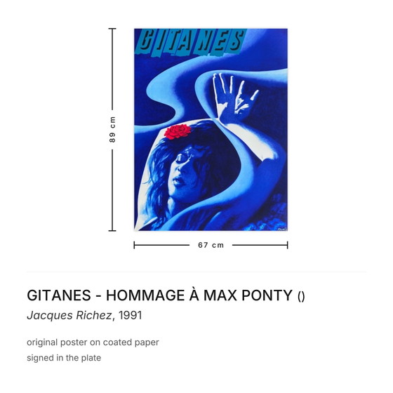 Image 1 of GITANES - OMAGGIO A MAX PONTY Jacques Richez Poster 1991