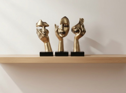 Set of 3 Thinker Statues