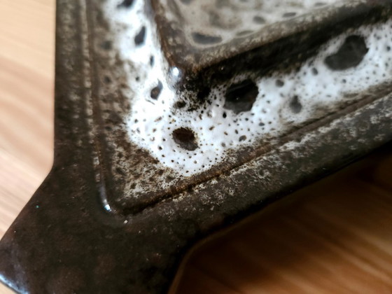 Image 1 of 1 van 2 PAN Leuchten mcm vintage keramieken wandlamp in bruin/grijstinten, west germany fat lava stijl, keramische wandlamp, spa