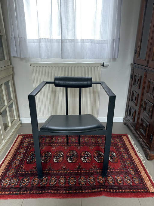 Trix Chair, K.F. Förster - Postmodern, Memphis – eetkamerstoelen, Leather, Metal (photo 2 of 10)
