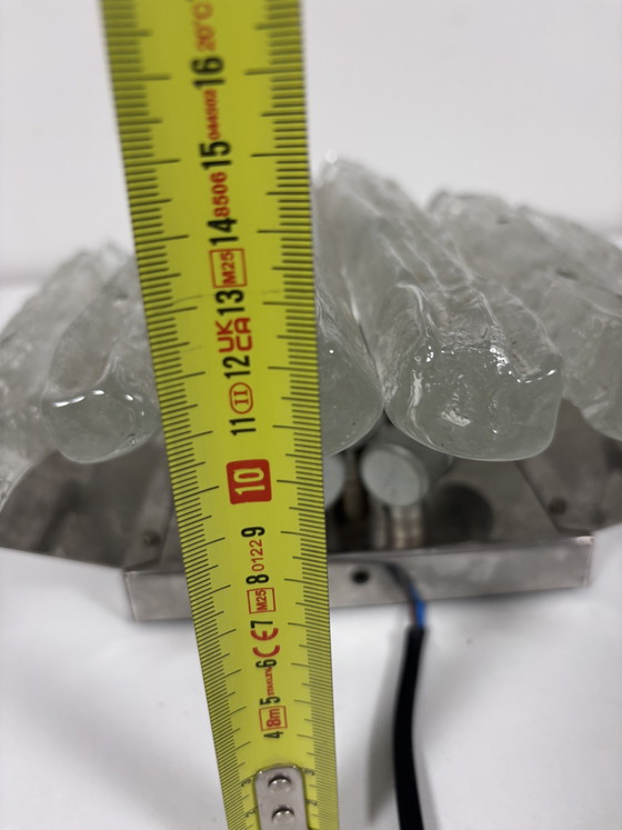 Brutalist Kalmar ‘Ice Block’ Wall Lamp Design Classic – Wall lights, Glass, Metal (photo 6 of 12)