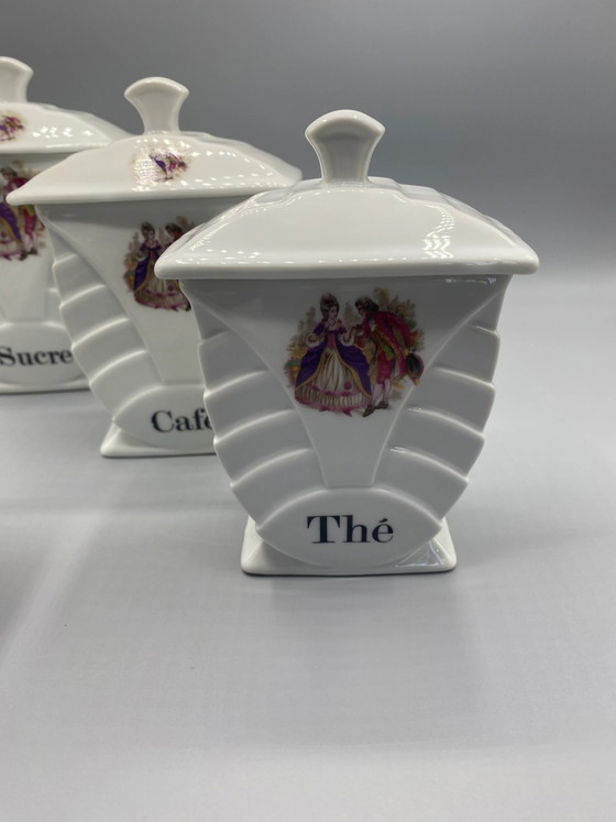 4 FD Chauvigny Porcelain Spice Jars – Galant Art Deco Decor – Decorative Objects (photo 2 of 9)