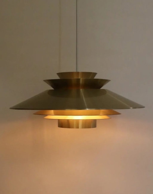 Vintage Danish brass pendant lamp bowl lamp retro