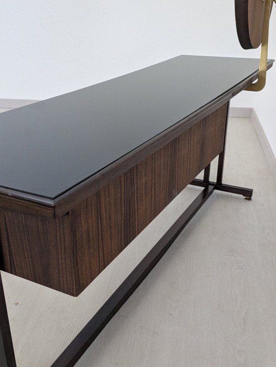 Image 1 of Dassi - Vittorio Dassi - Service table - Crystal, Wood, Brass - Dressing table with mirror
