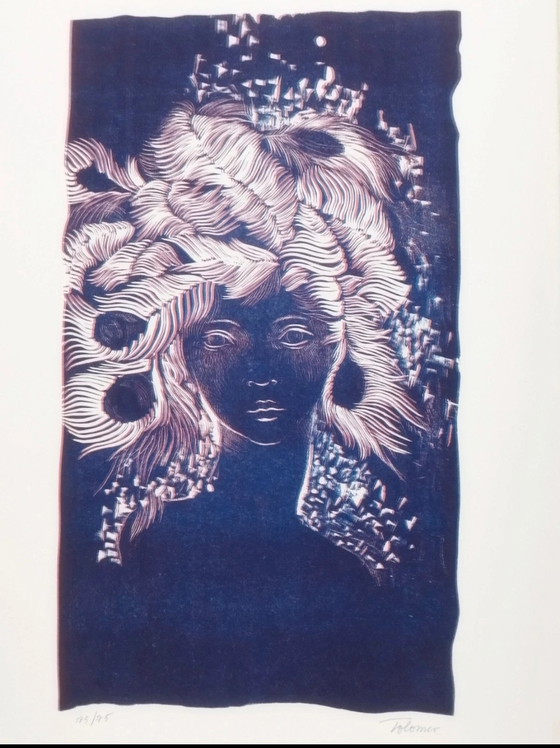 Baudelaire, La sainte jeunesse: Complete folder with linoleum by Carla Tolomeo ex. 75/75, 63x45 cm (photo 12 of 15)