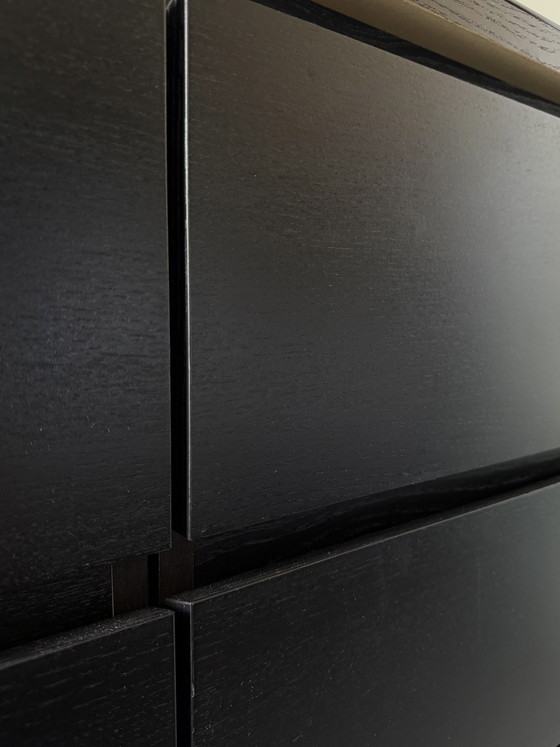 Image 1 of 2x Malm 4 drawers with smokey glass top