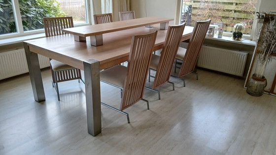 Image 1 of Large Dining Table With 6 Chairs