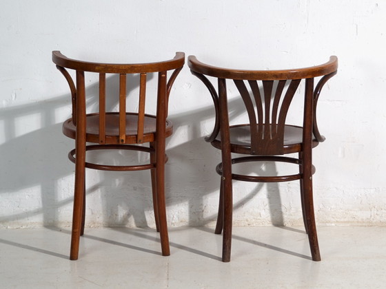 Pair of antique bentwood chairs in the Thonet style – Central Europe, circa 1905 – Dining chairs (photo 34 of 40)