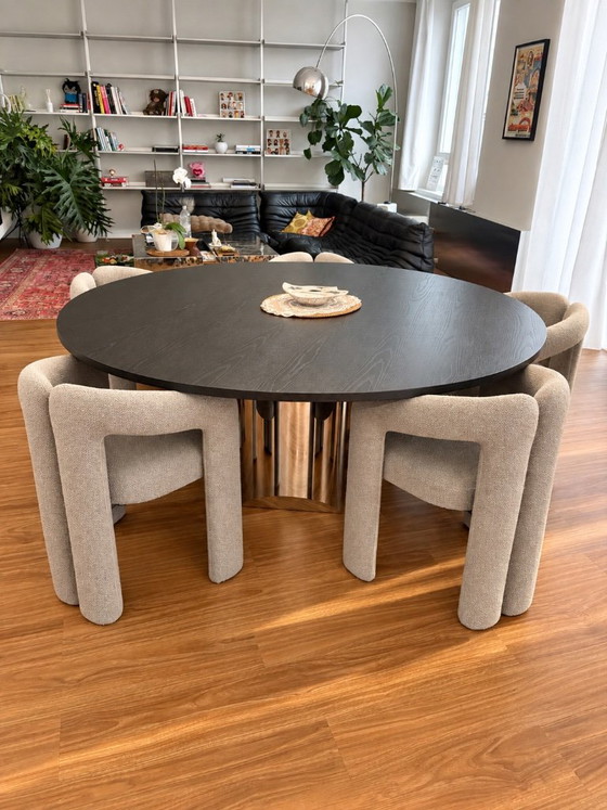 Set van 6 Cassina Dudet Stoelen van Patricia Urquiola – Bouclé – Uitstekende Staat – Eetkamerstoelen, Textile (photo 6 of 7)