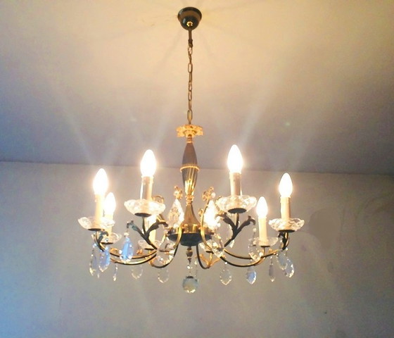Image 1 of 8-armig luchter * Hollywood Regency * Vintage 60s