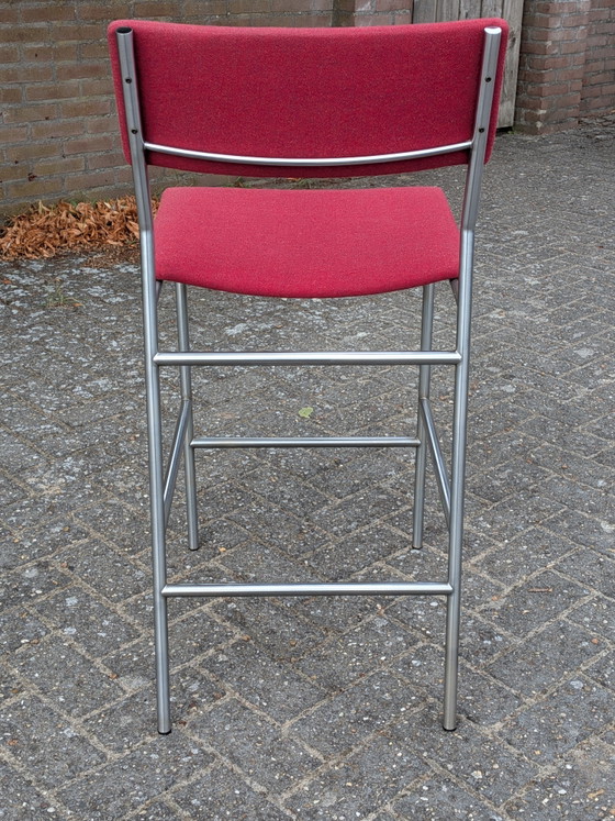 Originele Martin Visser SB 07 Barkruk voor 't Spectrum - Rood – Barkrukken, Wool, rvs (photo 13 of 13)