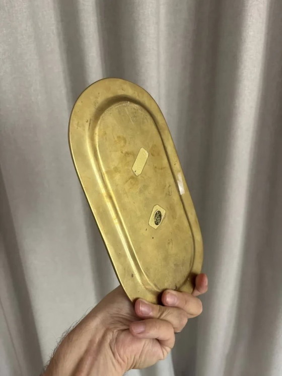 Conjunto de bolsillo vacío y cuenco de latón macizo firmados por Giò Lanciani. – Objetos decorativos, Brass (photo 6 of 11)