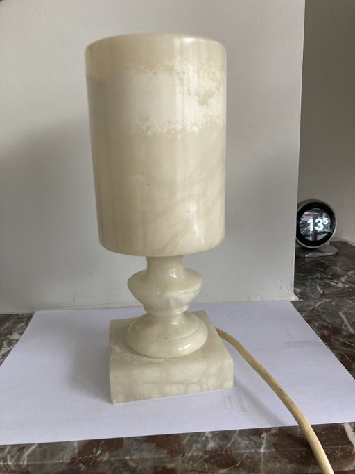 Alabaster table lamp marble vintage fixer-upper – tafellampen, Stone (photo 2 of 7)