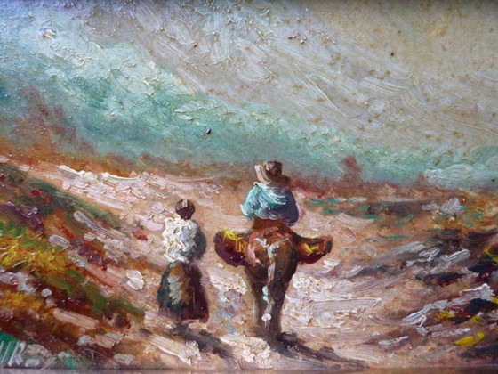 Image 1 of Olio su tavola: M. Ferran, "Paesaggio autunnale" (32 x 27)