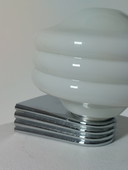 Vintage Wandlampe Milchglas Chrom Art Deco 