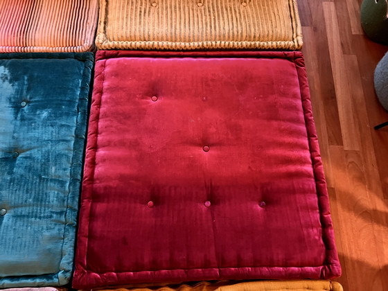 Roche Bobois Mah Jong par Hans Hopfer, jeu modulaire original de 7 pièces – Canapés modulables, Textile (photo 7 of 11)