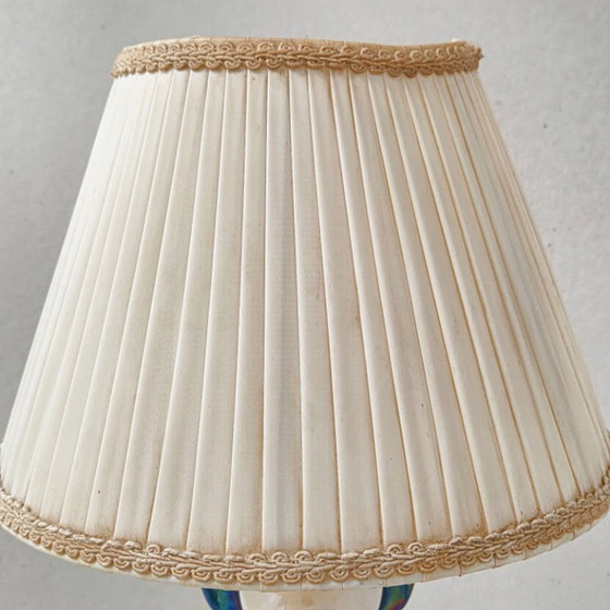 Image 1 of Vintage 1960s Iridescent Ceramic Dog Lamp by Maison Verceram