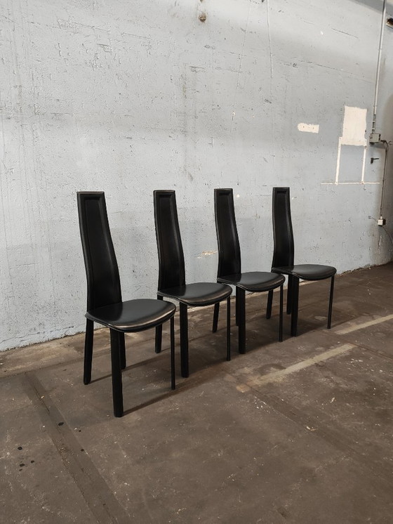 Image 1 of Set 4 sedie da pranzo vintage (Italia 1980)