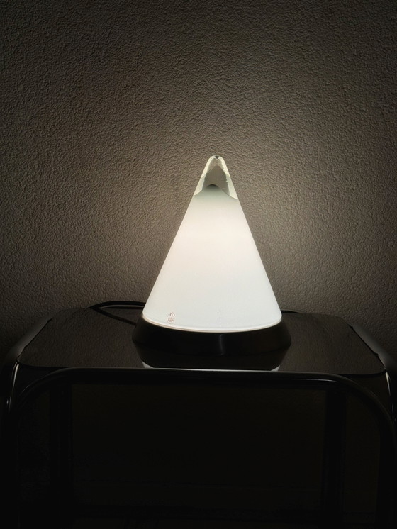 Image 1 of Lampada da tavolo Peill & Putzler Kibo d'epoca, lampada da tavolo dell'era spaziale, lampada in cromo e vetro