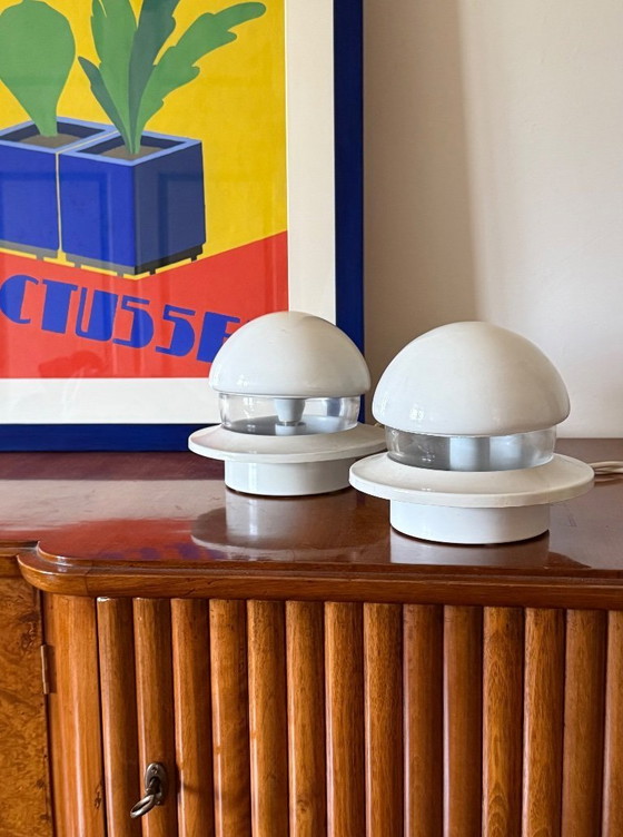 Image 1 of Space age set of 2 bedside table lamps, Italy, 1970