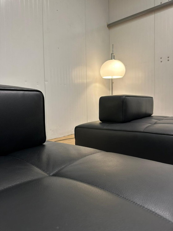Minotti Lawrence Element Schwarzes Leder (2x), 2 Sitzer Sofas, Modern (Foto 13 von 19)