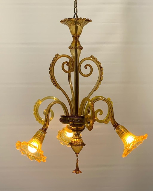 Vintage Murano chandelier attributed to Venini