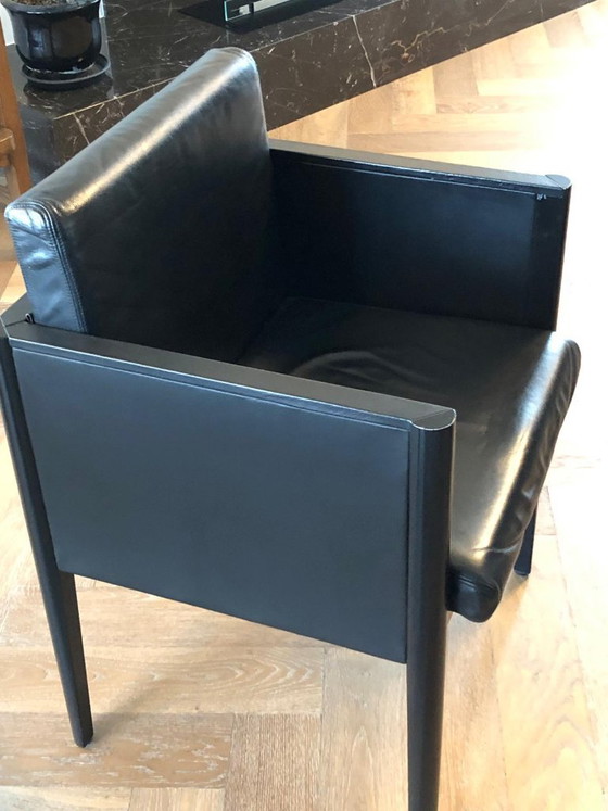 Set di quattro sedie in pelle di fine Mid-Century di Arnold Merckx per Arco - Move Design – Poltrone, Leather (photo 3 of 5)