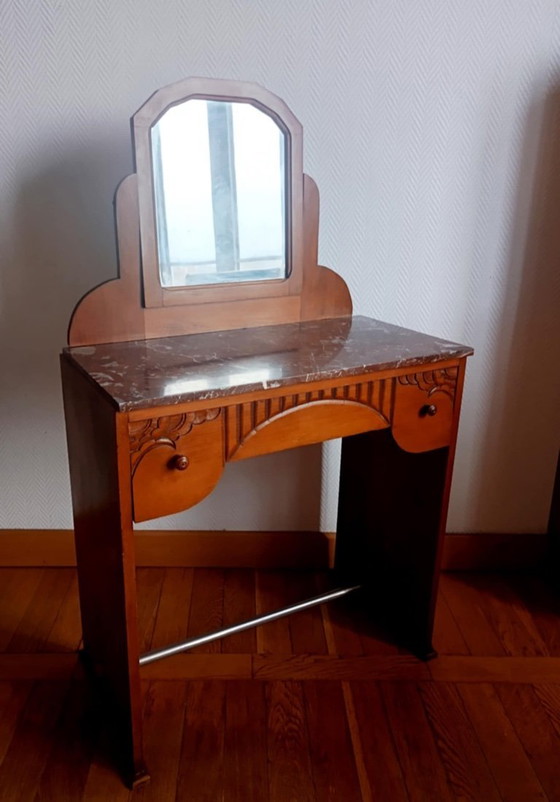 Image 1 of Tocador Art Déco en madera y mármol